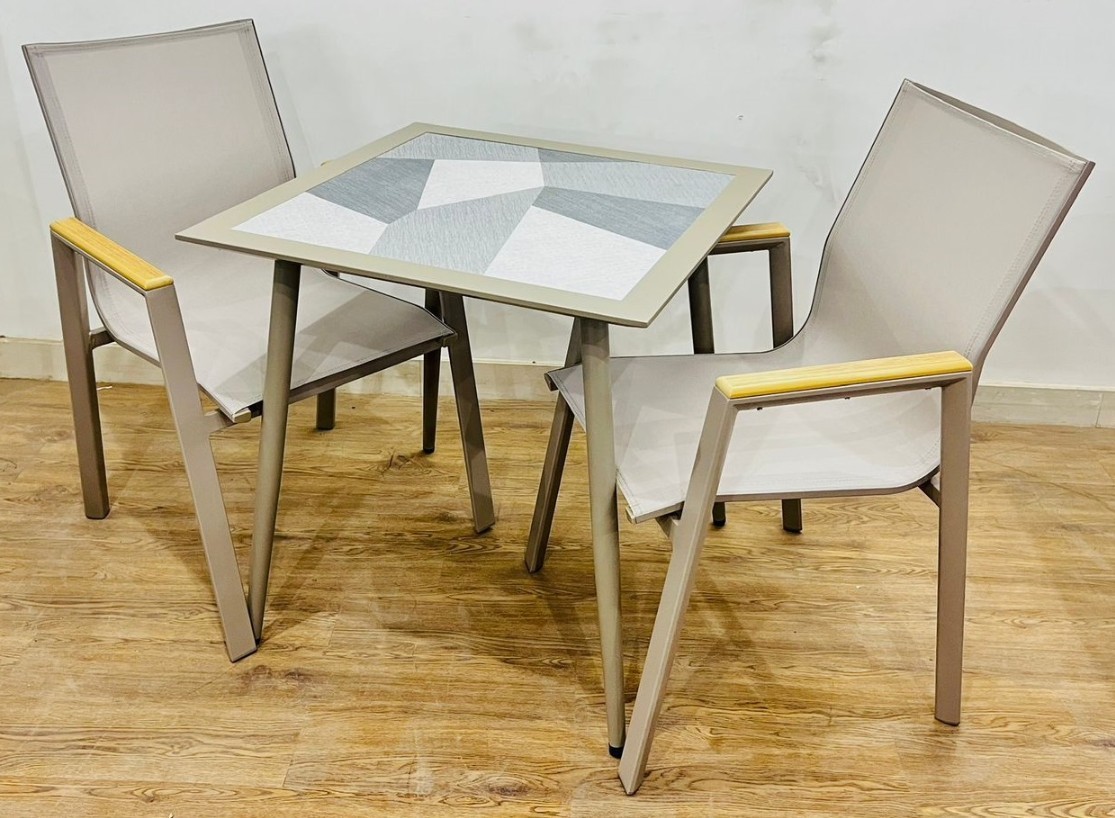Garden Set 1 Table + 2 Chair (Aluminium)