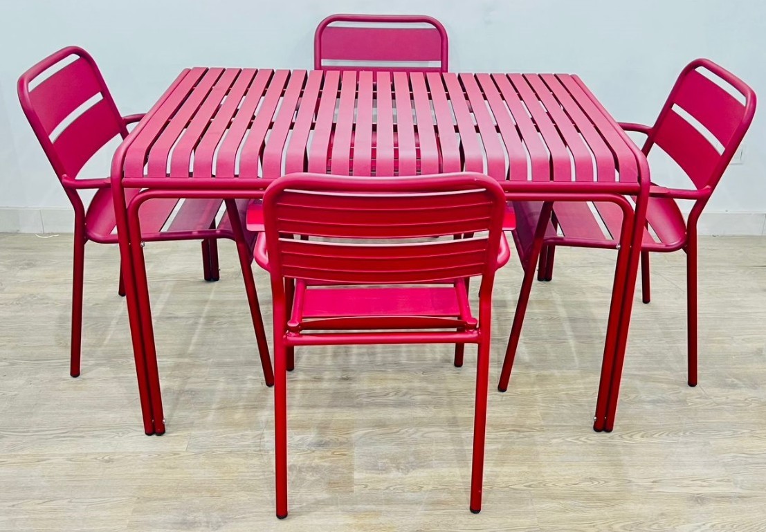 Garden Set 1 Table + 4 Chair (Aluminium)