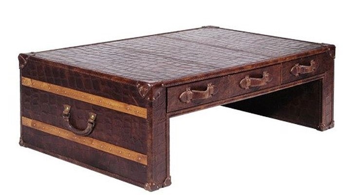 Leather coffee table