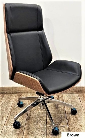 High Back Revolving Brown Chair HDOF-28