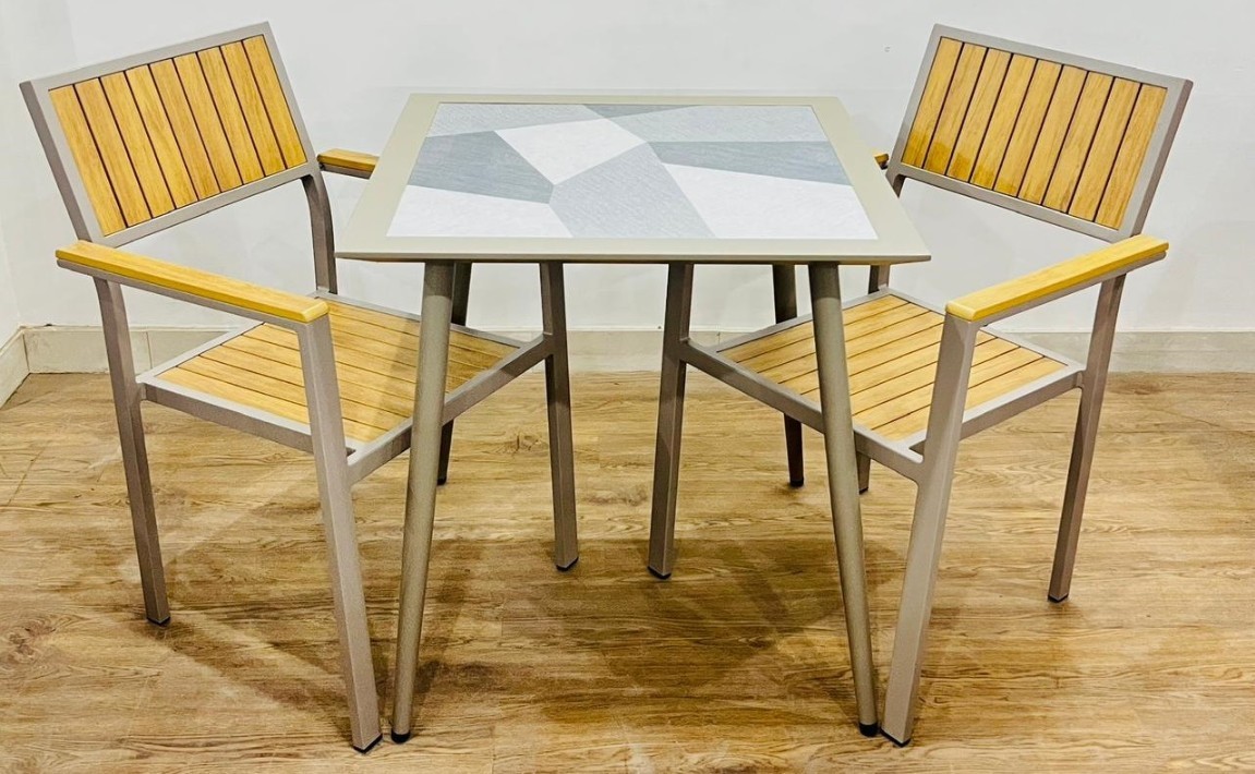 Garden Set 1 Table + 2 Chair (Aluminium)