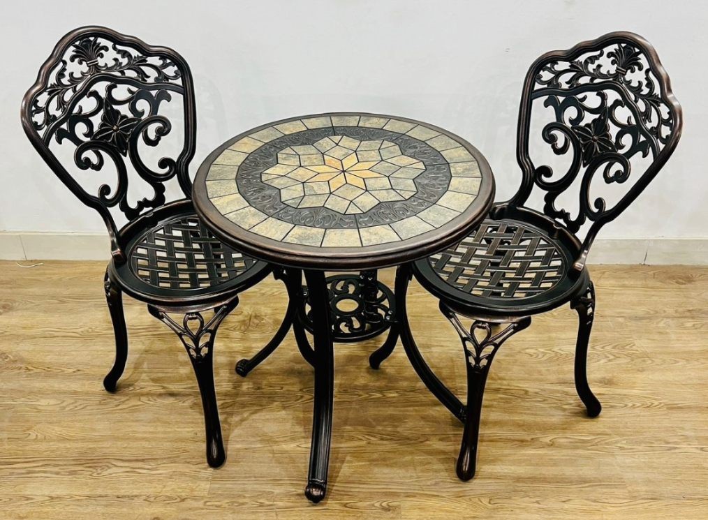 Garden Set 1 Table + 2 Chair (Cast Aluminium)